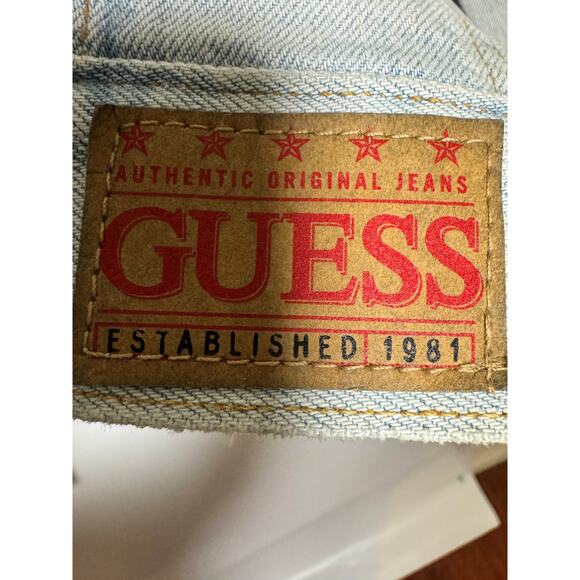 Vintage Guess Light Wash Trucker Denim Jean Jacket Size: XXL 80/90s Made In USA - Picture 3 of 5